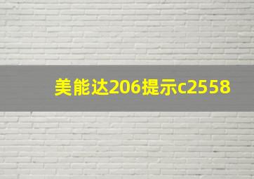 美能达206提示c2558