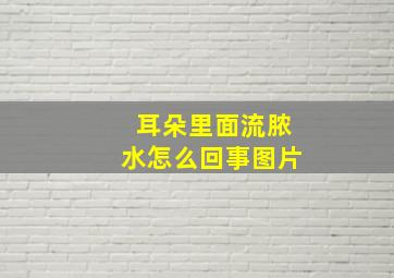 耳朵里面流脓水怎么回事图片