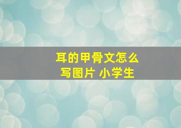 耳的甲骨文怎么写图片 小学生