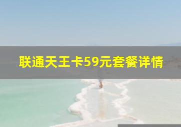 联通天王卡59元套餐详情