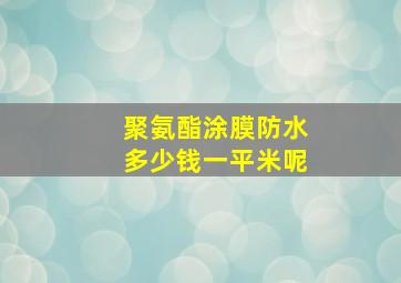 聚氨酯涂膜防水多少钱一平米呢