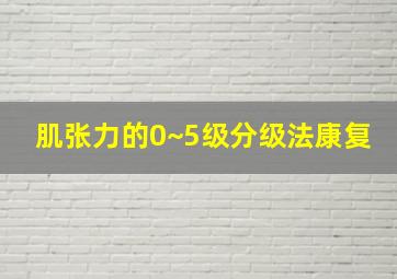 肌张力的0~5级分级法康复