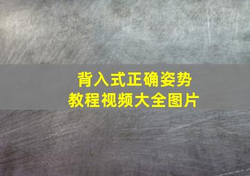 背入式正确姿势教程视频大全图片