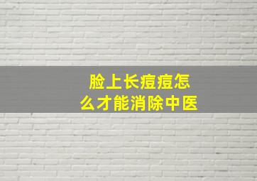 脸上长痘痘怎么才能消除中医