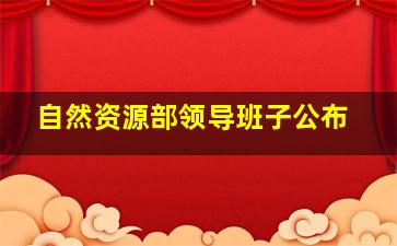 自然资源部领导班子公布