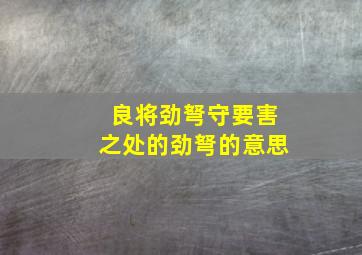 良将劲弩守要害之处的劲弩的意思