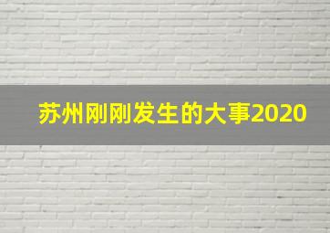 苏州刚刚发生的大事2020