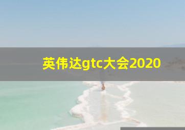 英伟达gtc大会2020