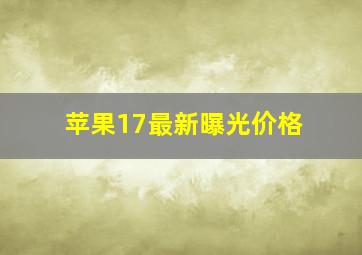 苹果17最新曝光价格