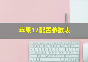 苹果17配置参数表