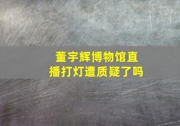 董宇辉博物馆直播打灯遭质疑了吗