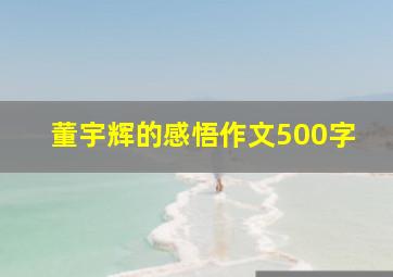 董宇辉的感悟作文500字