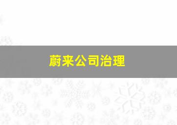 蔚来公司治理