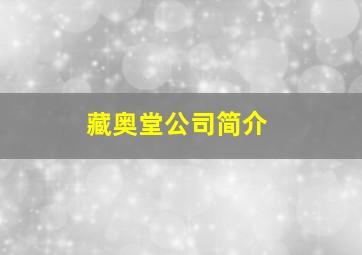 藏奥堂公司简介