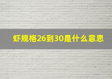 虾规格26到30是什么意思