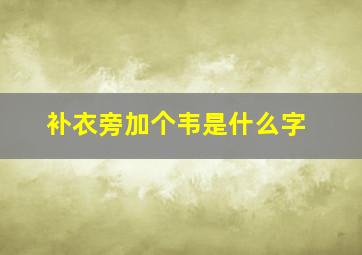 补衣旁加个韦是什么字