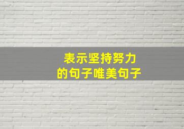 表示坚持努力的句子唯美句子