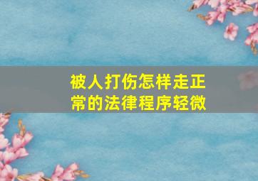 被人打伤怎样走正常的法律程序轻微