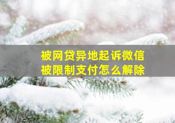 被网贷异地起诉微信被限制支付怎么解除