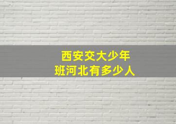 西安交大少年班河北有多少人