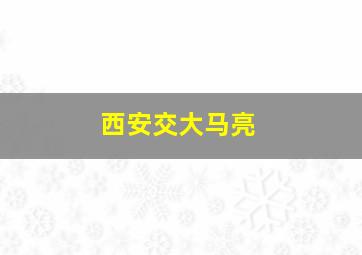 西安交大马亮