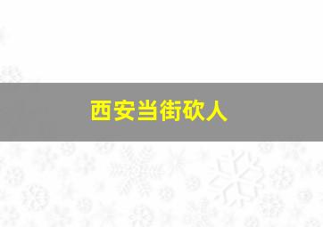 西安当街砍人