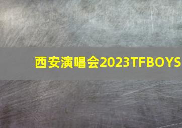 西安演唱会2023TFBOYS