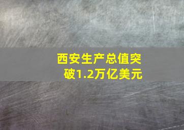 西安生产总值突破1.2万亿美元