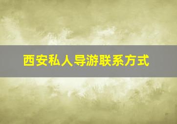 西安私人导游联系方式