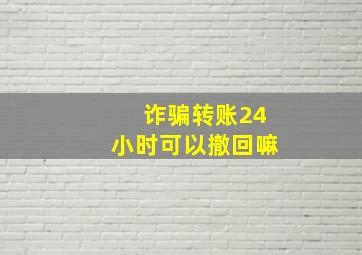 诈骗转账24小时可以撤回嘛