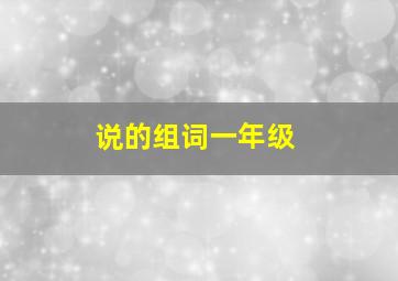 说的组词一年级