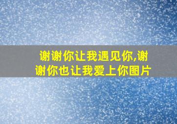 谢谢你让我遇见你,谢谢你也让我爱上你图片