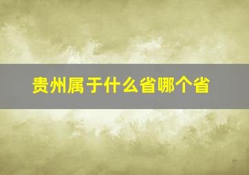 贵州属于什么省哪个省