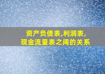 资产负债表,利润表,现金流量表之间的关系