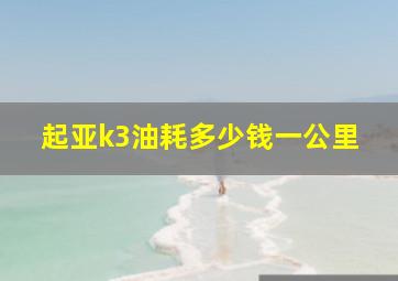 起亚k3油耗多少钱一公里