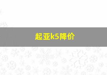 起亚k5降价