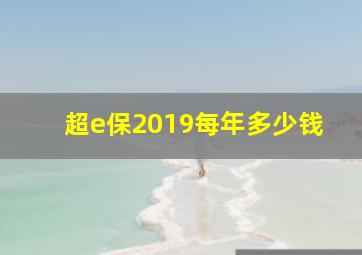 超e保2019每年多少钱