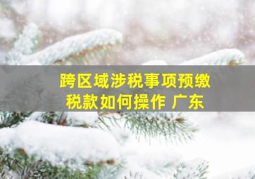 跨区域涉税事项预缴税款如何操作 广东