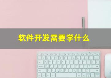 软件开发需要学什么