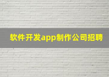 软件开发app制作公司招聘