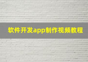 软件开发app制作视频教程