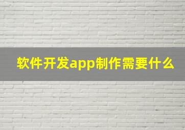 软件开发app制作需要什么