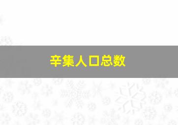 辛集人口总数