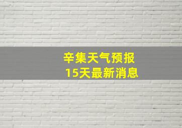 辛集天气预报15天最新消息