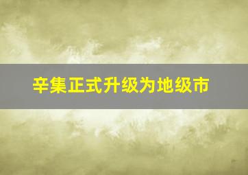 辛集正式升级为地级市