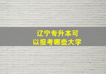 辽宁专升本可以报考哪些大学