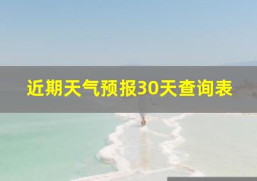 近期天气预报30天查询表