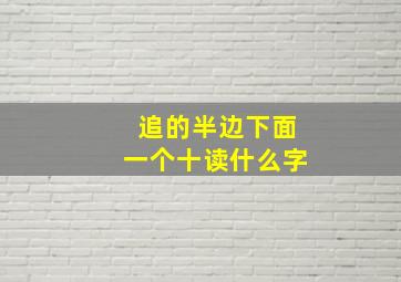 追的半边下面一个十读什么字