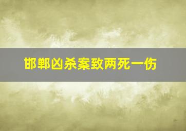 邯郸凶杀案致两死一伤