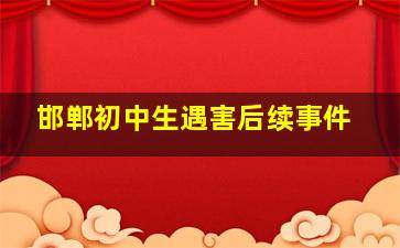 邯郸初中生遇害后续事件